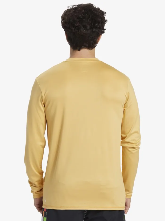 Men Quiksilver Rashguards Solid Streak Long Sleeve UPF 50 Surf Tee Wheat Men Quiksilver Rashguards Solid Streak Long Sleeve UPF 50 Surf Tee Wheat