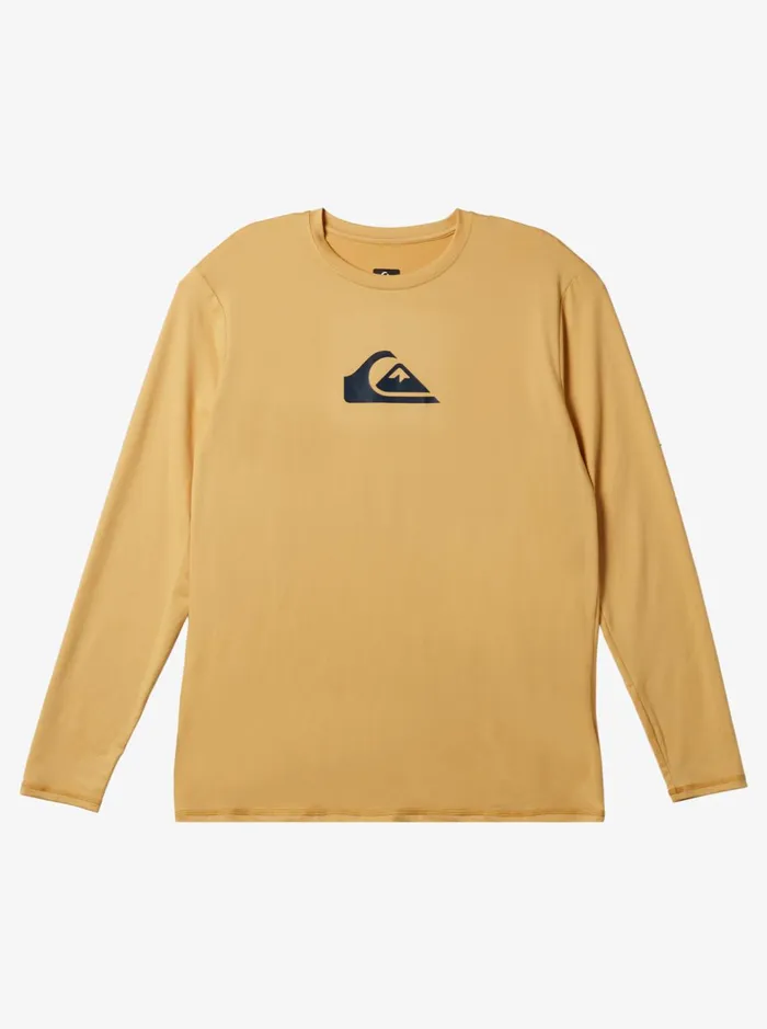 Men Quiksilver Rashguards Solid Streak Long Sleeve UPF 50 Surf Tee Wheat Men Quiksilver Rashguards Solid Streak Long Sleeve UPF 50 Surf Tee Wheat