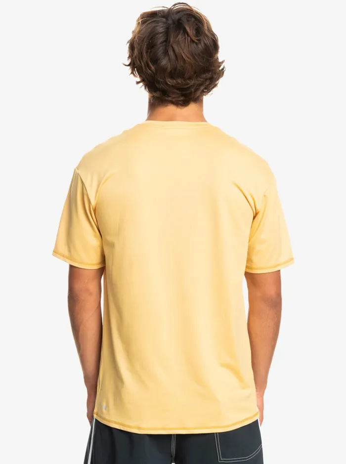 Men Quiksilver Rashguards Solid Streak Short Sleeve UPF 50 Surf Tee Wheat Men Quiksilver Rashguards Solid Streak Short Sleeve UPF 50 Surf Tee Wheat
