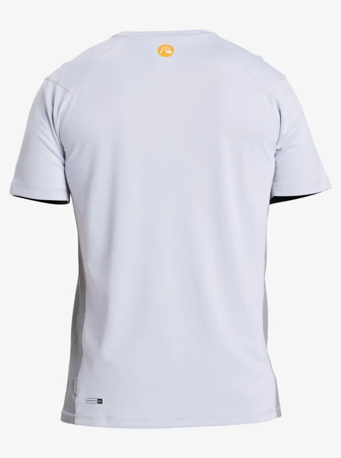 Men Quiksilver Rashguards Waterman Bamboo Check 2 UPF 50 Short Sleeve Surf Tee White Men Quiksilver Rashguards Waterman Bamboo Check 2 UPF 50 Short Sleeve Surf Tee White