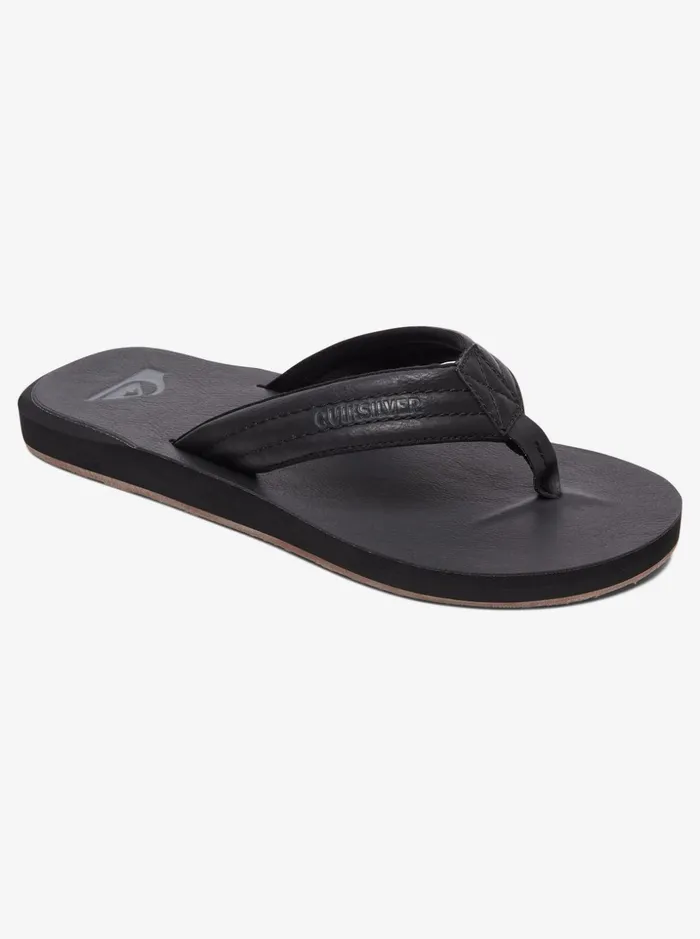 Men Quiksilver Sandals Carver Nubuck Sandals Solid Black