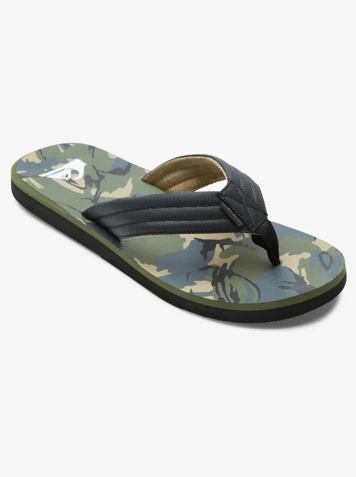 Men Quiksilver Sandals Carver Print Sandals Blackgreengrey