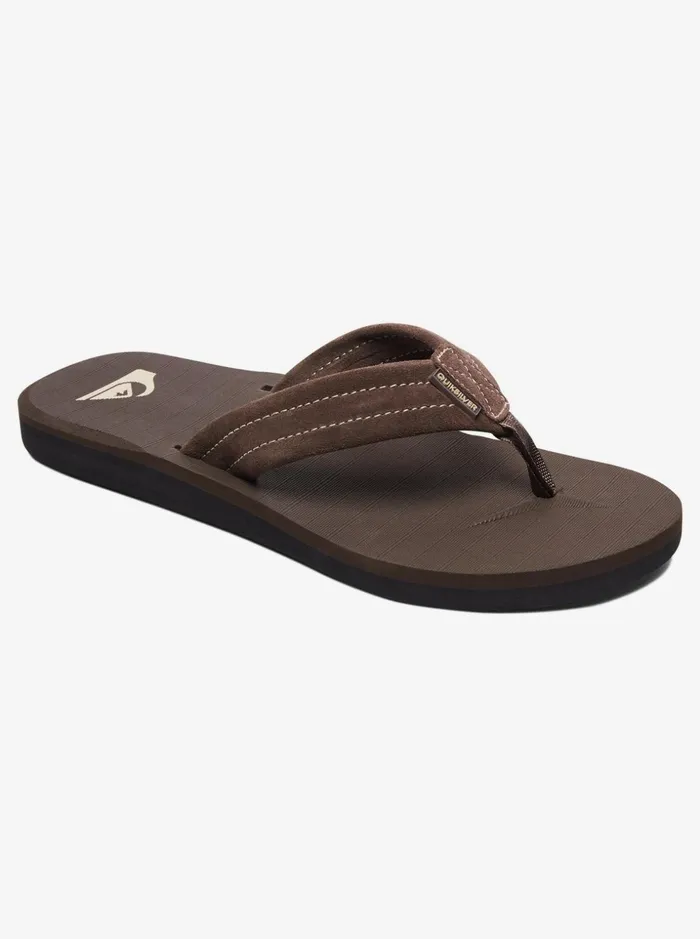Men Quiksilver Sandals Carver Suede Leather Sandals Demitasse 8211 Solid