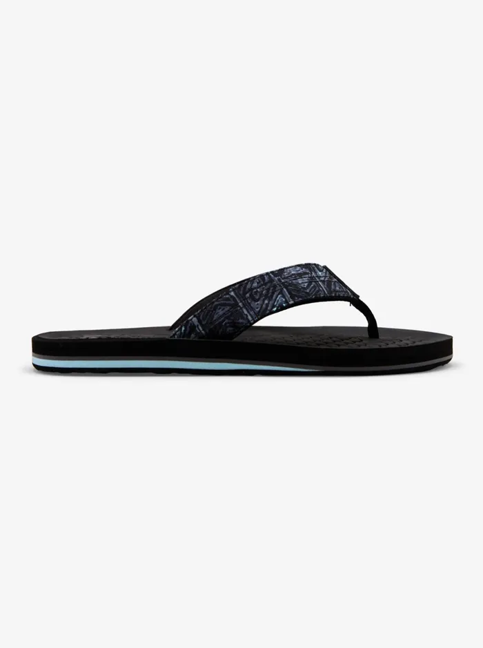 Men Quiksilver Sandals Lanai FlipFlops Black 2 Men Quiksilver Sandals Lanai FlipFlops Black 2