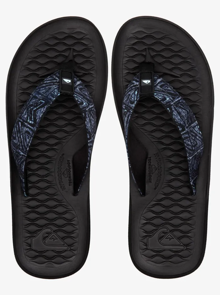 Men Quiksilver Sandals Lanai FlipFlops Black 2 Men Quiksilver Sandals Lanai FlipFlops Black 2