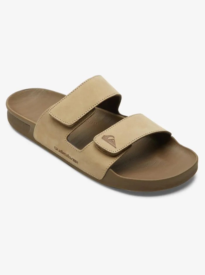 Men Quiksilver Sandals Rivi Leather Double Adjust Sandals Tan 1