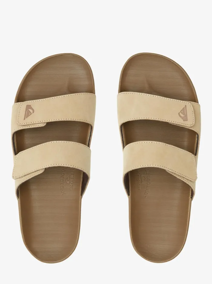Men Quiksilver Sandals Rivi Leather Double Adjust Sandals Tan 1 Men Quiksilver Sandals Rivi Leather Double Adjust Sandals Tan 1