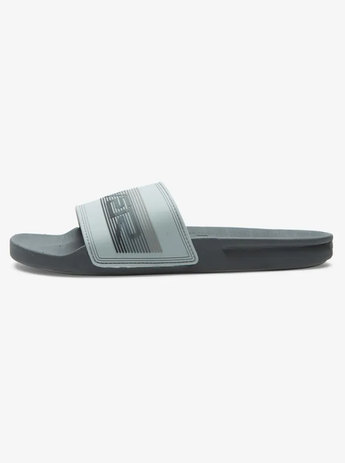 Men Quiksilver Sandals Rivi Wordmark Slide Slider Sandals Grey 1 Men Quiksilver Sandals Rivi Wordmark Slide Slider Sandals Grey 1