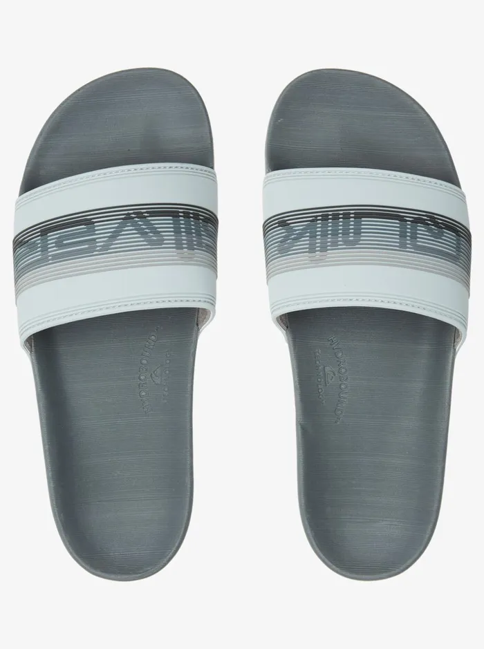 Men Quiksilver Sandals Rivi Wordmark Slide Slider Sandals Grey 1 Men Quiksilver Sandals Rivi Wordmark Slide Slider Sandals Grey 1