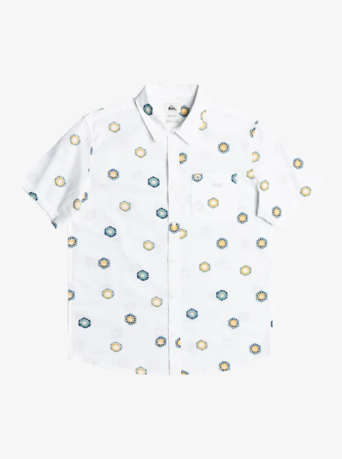 Men Quiksilver Shirts and Polos Cosmos Short Sleeve Shirt Snow White Cosmos