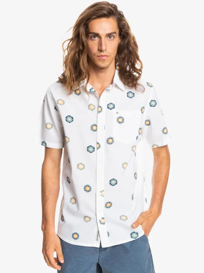 Men Quiksilver Shirts and Polos Cosmos Short Sleeve Shirt Snow White Cosmos Men Quiksilver Shirts and Polos Cosmos Short Sleeve Shirt Snow White Cosmos
