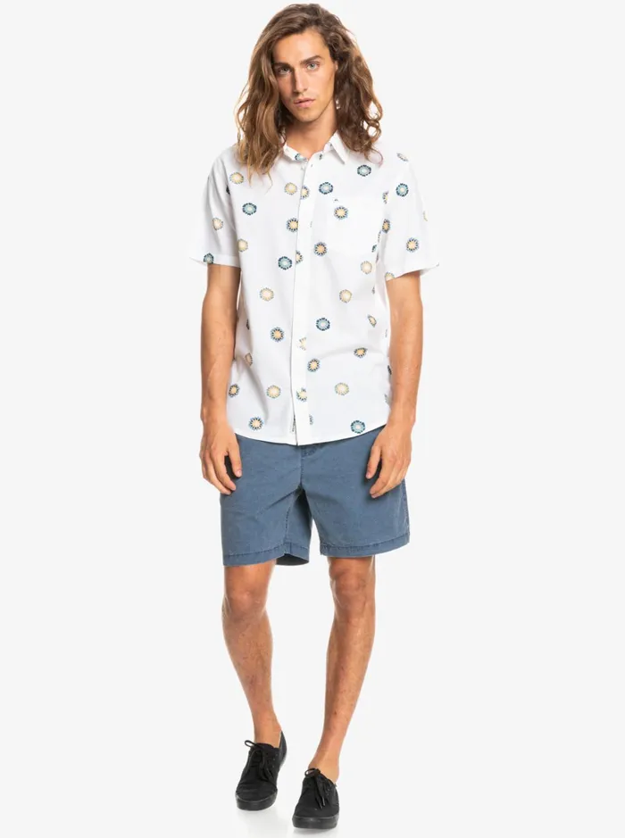 Men Quiksilver Shirts and Polos Cosmos Short Sleeve Shirt Snow White Cosmos Men Quiksilver Shirts and Polos Cosmos Short Sleeve Shirt Snow White Cosmos