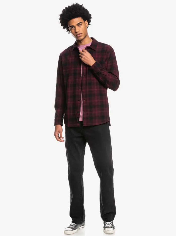 Men Quiksilver Shirts and Polos Ganaway Stretch Long Sleeve Flannel Shirt Black Ganaway Men Quiksilver Shirts and Polos Ganaway Stretch Long Sleeve Flannel Shirt Black Ganaway
