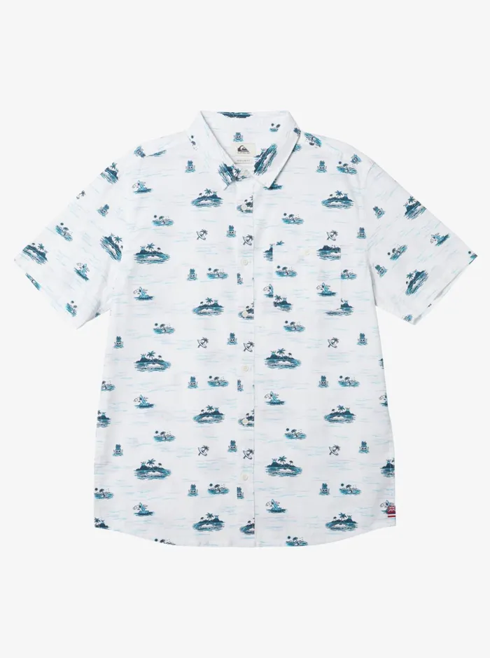 Men Quiksilver Shirts and Polos Hawaii Lost At Sea Short Sleeve Shirt White