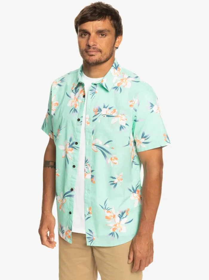 Men Quiksilver Shirts and Polos Holidazed Short Sleeve Shirt Beach Glass Holidazed Men Quiksilver Shirts and Polos Holidazed Short Sleeve Shirt Beach Glass Holidazed