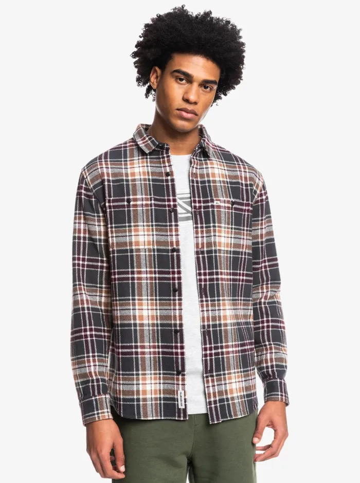 Men Quiksilver Shirts and Polos Intrepide Explorer Long Sleeve Flannel Shirt Phantom Intrepid Men Quiksilver Shirts and Polos Intrepide Explorer Long Sleeve Flannel Shirt Phantom Intrepid