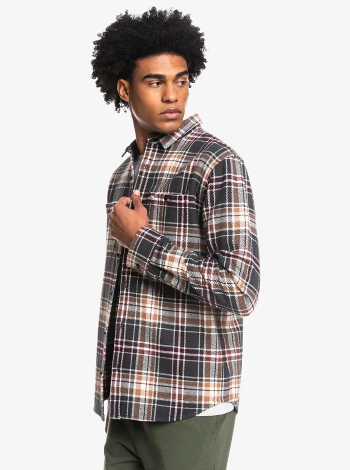 Men Quiksilver Shirts and Polos Intrepide Explorer Long Sleeve Flannel Shirt Phantom Intrepid Men Quiksilver Shirts and Polos Intrepide Explorer Long Sleeve Flannel Shirt Phantom Intrepid