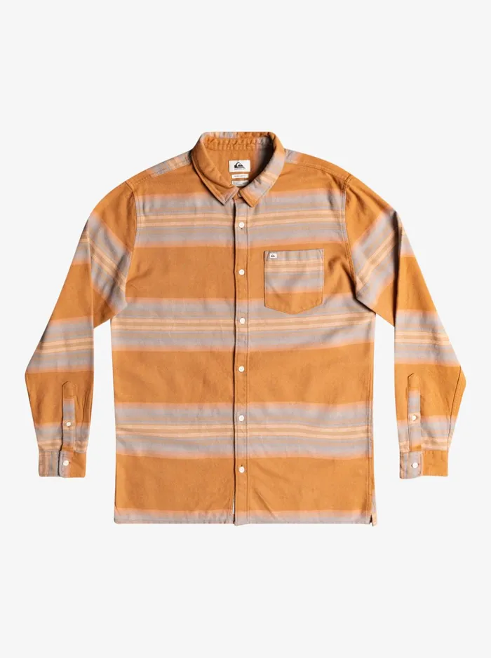 Men Quiksilver Shirts and Polos Lyne Long Sleeve Flannel Shirt Brown Sugar Lyne