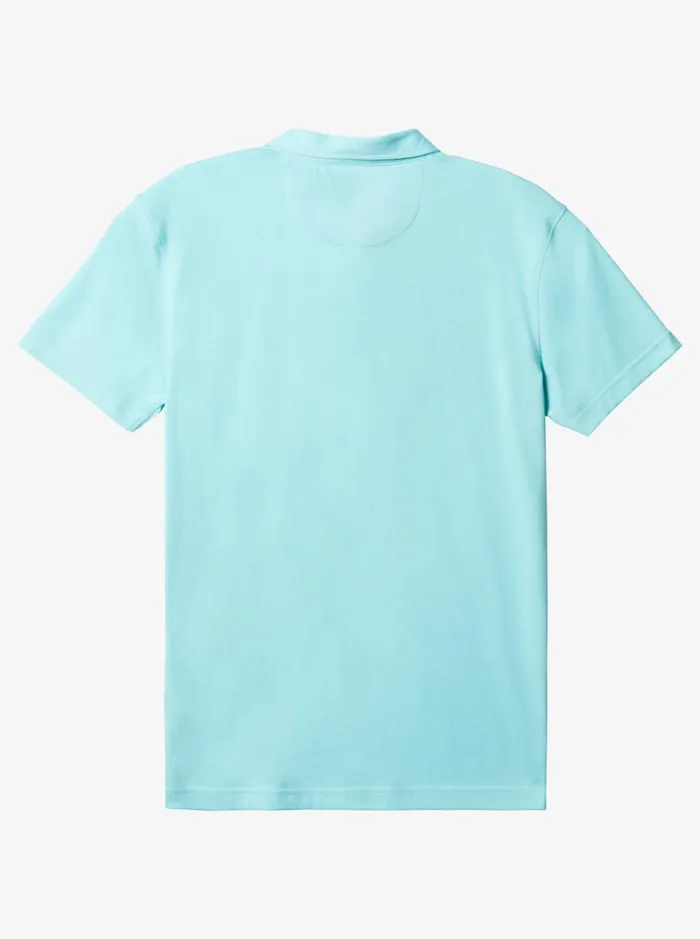 Men Quiksilver Shirts and Polos Stripe Lite Short Sleeve Polo Shirt Angel Blue Men Quiksilver Shirts and Polos Stripe Lite Short Sleeve Polo Shirt Angel Blue