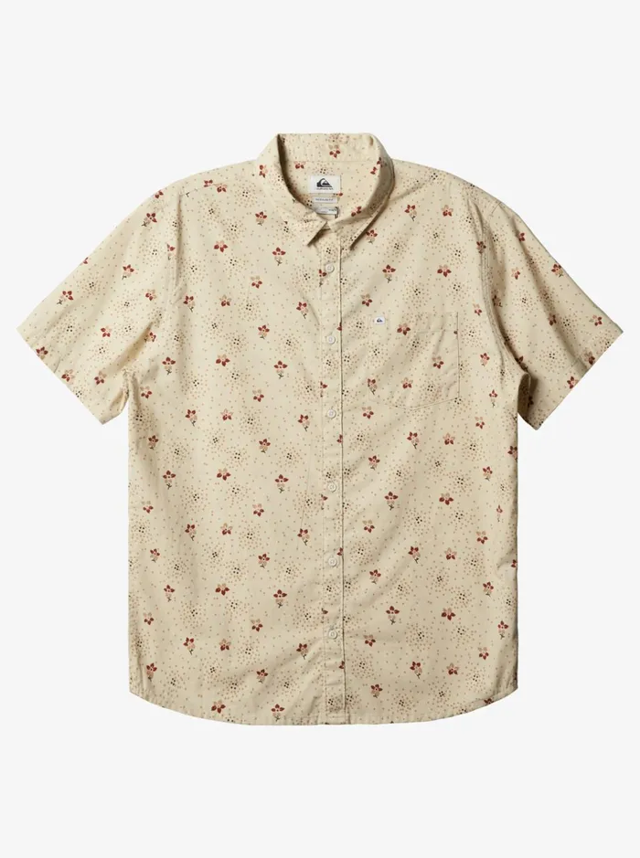 Men Quiksilver Shirts and Polos Summer Petals Short Sleeve Shirt Birch