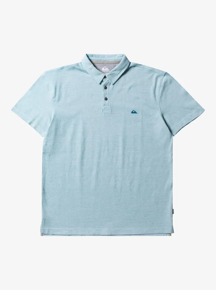Men Quiksilver Shirts and Polos Sunset Cruise Short Sleeve Polo Shirt Cameo Blue