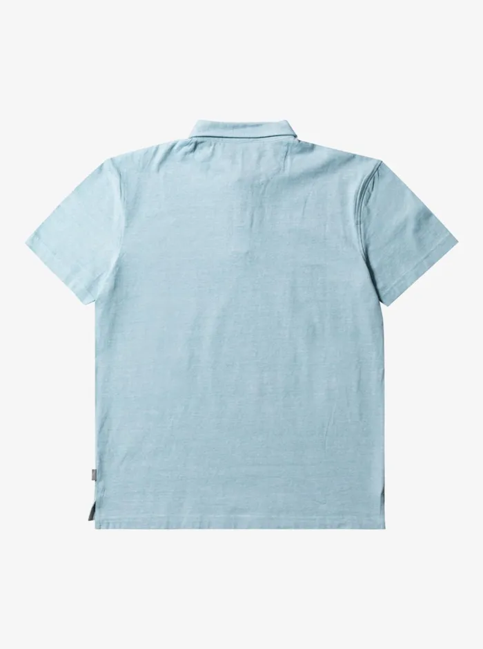 Men Quiksilver Shirts and Polos Sunset Cruise Short Sleeve Polo Shirt Cameo Blue Men Quiksilver Shirts and Polos Sunset Cruise Short Sleeve Polo Shirt Cameo Blue