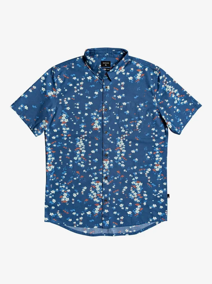 Men Quiksilver Shirts and Polos Tripping Daisy Short Sleeve Shirt Majolica Blue Tripping Daisy Men Quiksilver Shirts and Polos Tripping Daisy Short Sleeve Shirt Majolica Blue Tripping Daisy