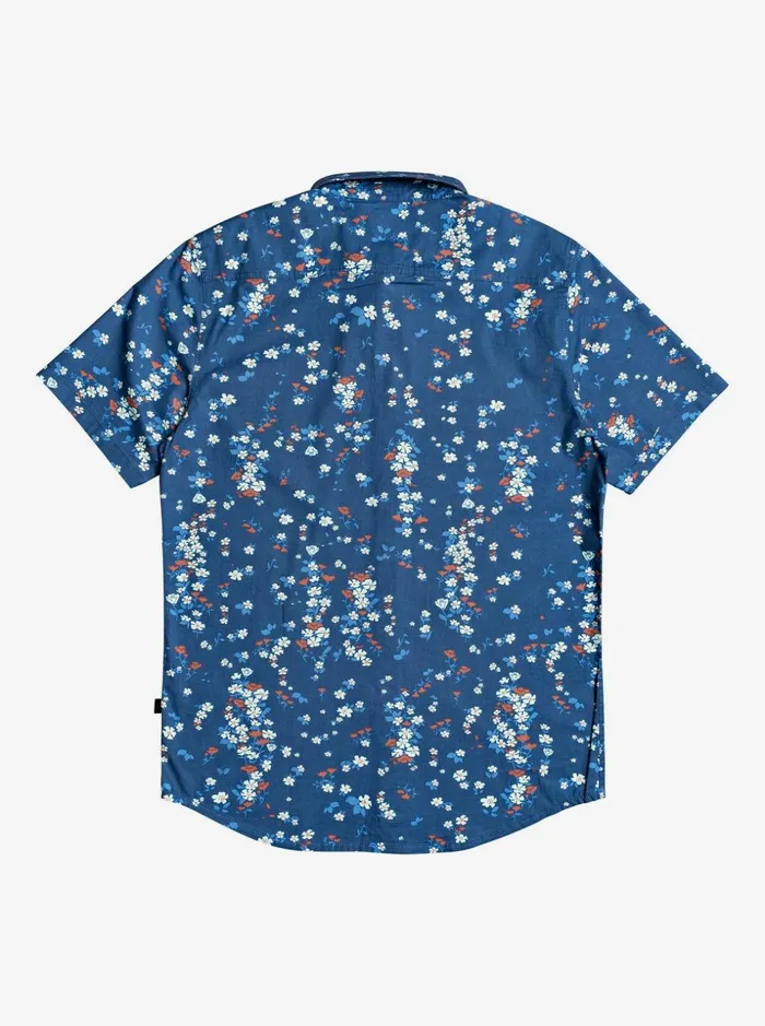 Men Quiksilver Shirts and Polos Tripping Daisy Short Sleeve Shirt Majolica Blue Tripping Daisy Men Quiksilver Shirts and Polos Tripping Daisy Short Sleeve Shirt Majolica Blue Tripping Daisy
