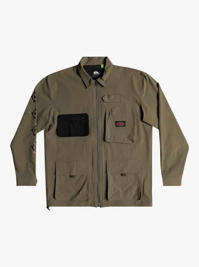 Men Quiksilver Shirts and Polos Under Sky Long Sleeve Shirt Grape Leaf