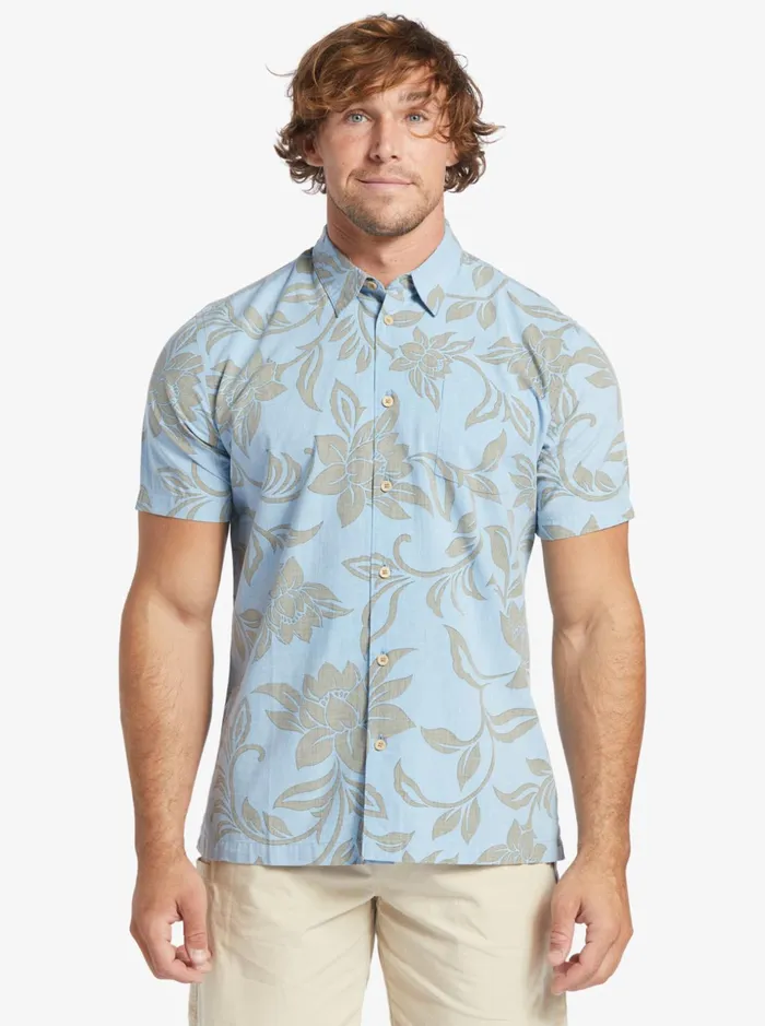 Men Quiksilver Shirts and Polos Waterman Every Weekend Short Sleeve Shirt Dusk Blue Every Weekend W Men Quiksilver Shirts and Polos Waterman Every Weekend Short Sleeve Shirt Dusk Blue Every Weekend W