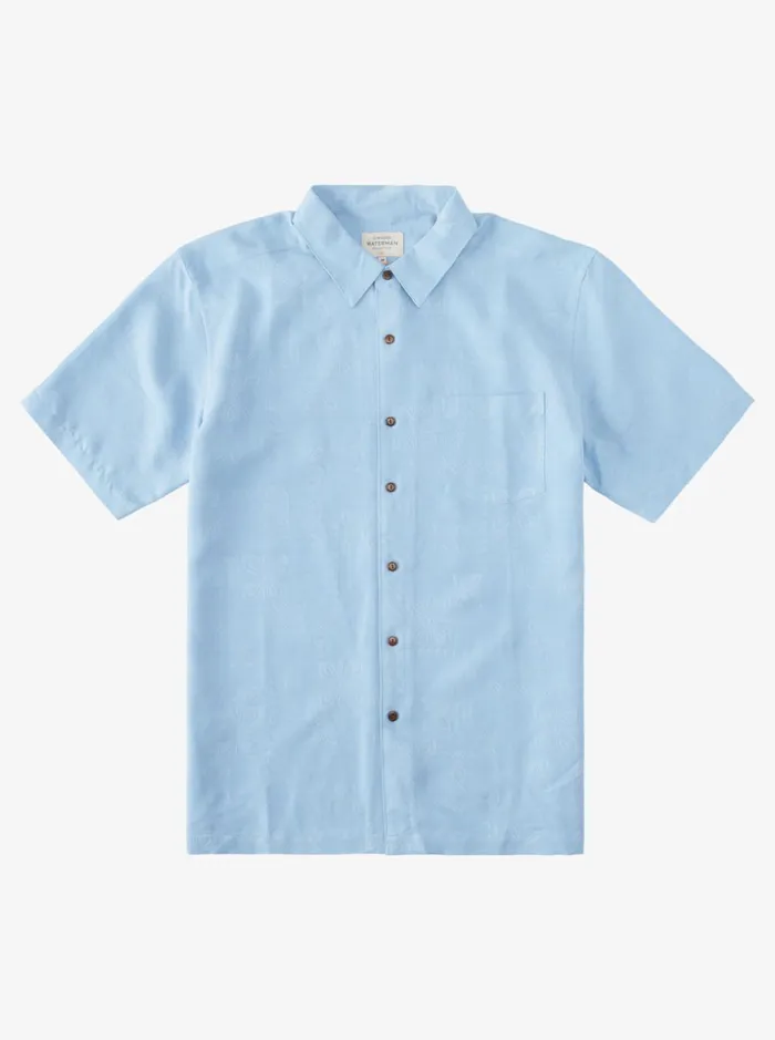 Men Quiksilver Shirts and Polos Waterman Manele Bay Short Sleeve Shirt Dusk Blue