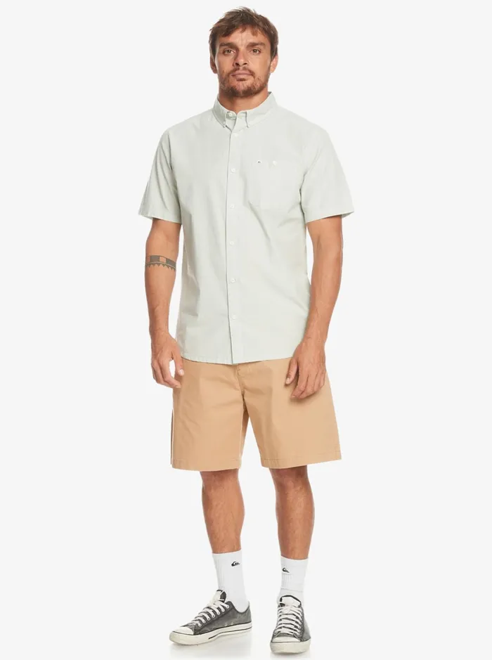 Men Quiksilver Shirts and Polos Winfall Short Sleeve Shirt Iceberg Green Men Quiksilver Shirts and Polos Winfall Short Sleeve Shirt Iceberg Green