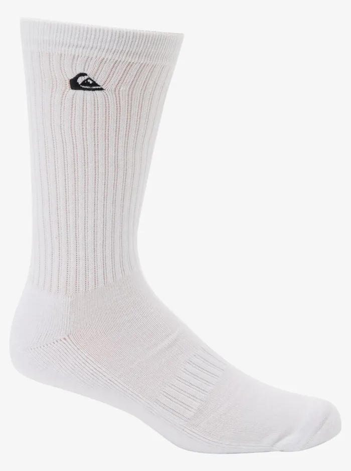 Men Quiksilver Socks and Underwear 2 Pack Solid Crew Socks White
