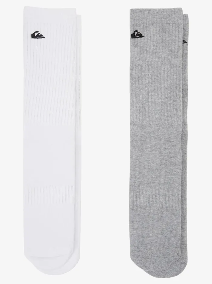 Men Quiksilver Socks and Underwear 2 Pack Solid Crew Socks White Men Quiksilver Socks and Underwear 2 Pack Solid Crew Socks White