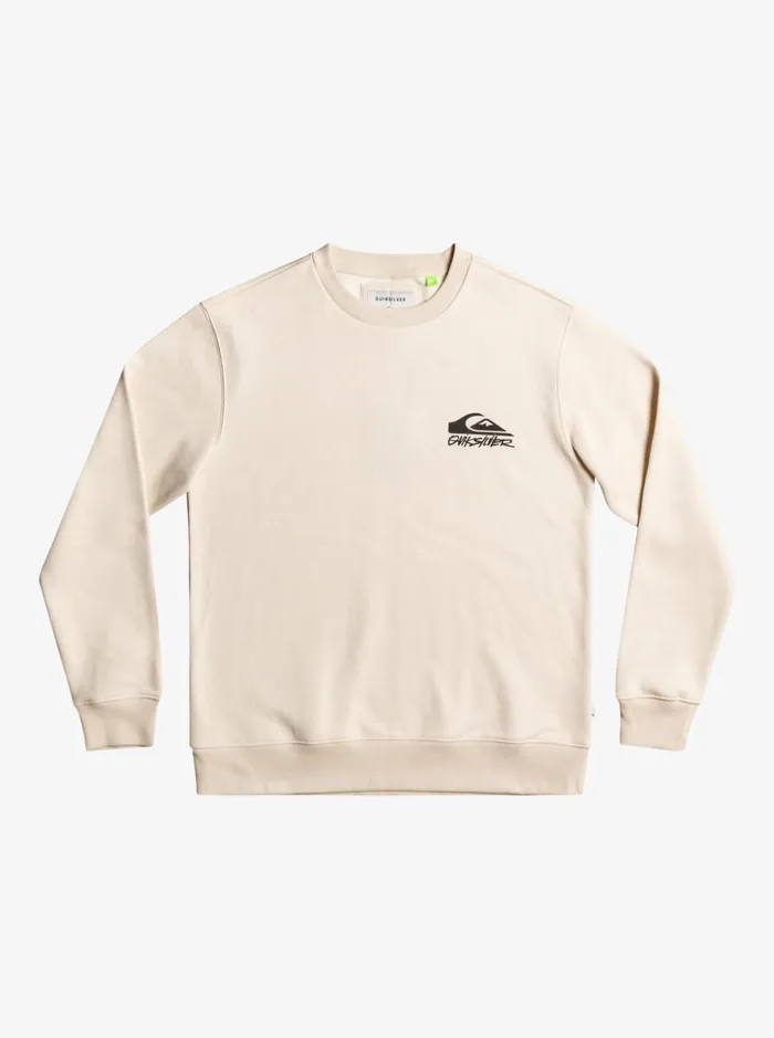 Men Quiksilver Sweatshirts and Hoodies Checker Stamp Crewneck Sweatshirt Birch