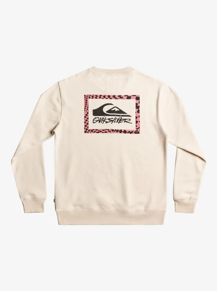Men Quiksilver Sweatshirts and Hoodies Checker Stamp Crewneck Sweatshirt Birch Men Quiksilver Sweatshirts and Hoodies Checker Stamp Crewneck Sweatshirt Birch