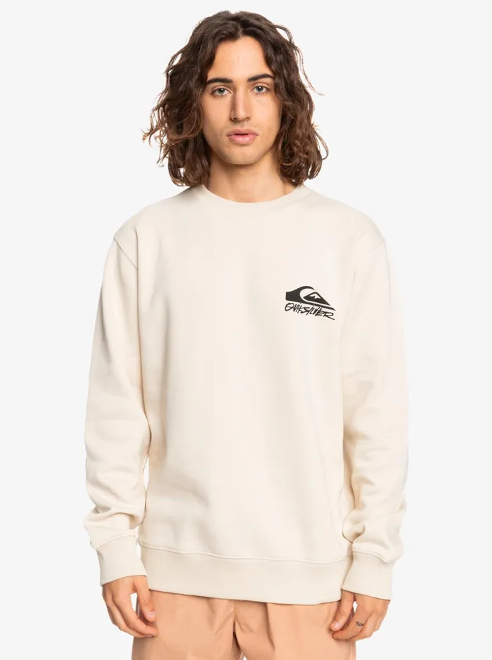 Men Quiksilver Sweatshirts and Hoodies Checker Stamp Crewneck Sweatshirt Birch Men Quiksilver Sweatshirts and Hoodies Checker Stamp Crewneck Sweatshirt Birch