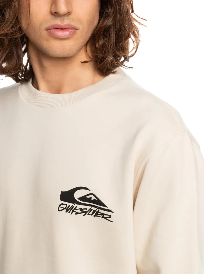 Men Quiksilver Sweatshirts and Hoodies Checker Stamp Crewneck Sweatshirt Birch Men Quiksilver Sweatshirts and Hoodies Checker Stamp Crewneck Sweatshirt Birch