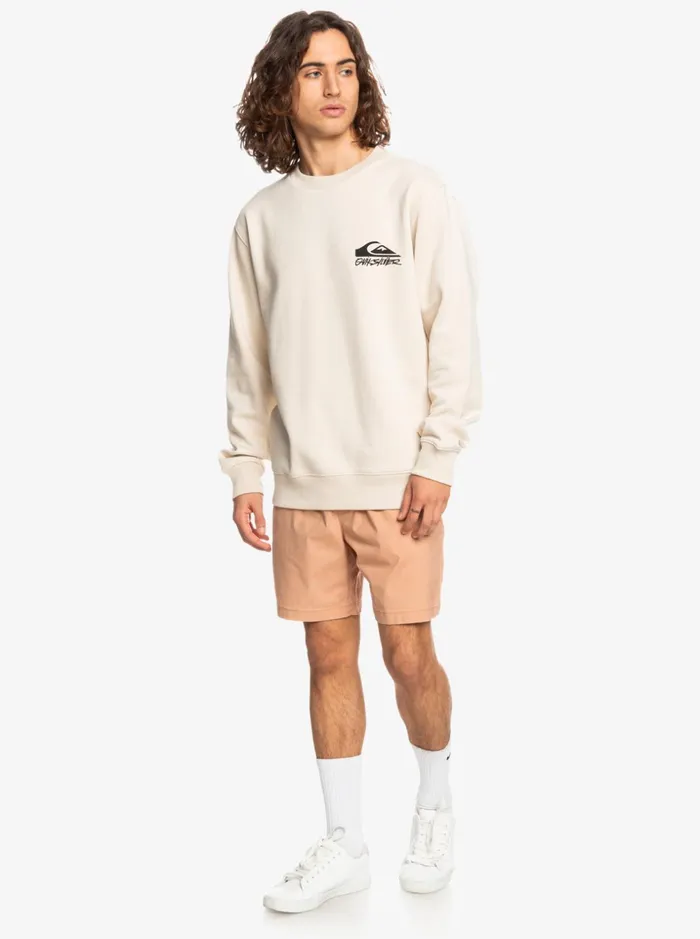 Men Quiksilver Sweatshirts and Hoodies Checker Stamp Crewneck Sweatshirt Birch Men Quiksilver Sweatshirts and Hoodies Checker Stamp Crewneck Sweatshirt Birch