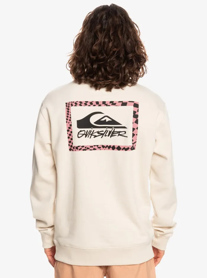 Men Quiksilver Sweatshirts and Hoodies Checker Stamp Crewneck Sweatshirt Birch Men Quiksilver Sweatshirts and Hoodies Checker Stamp Crewneck Sweatshirt Birch