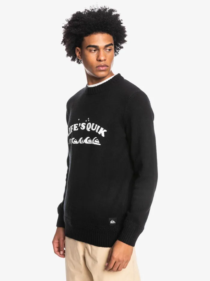 Men Quiksilver Sweatshirts and Hoodies Life039s Quik Crewneck Sweater Black Men Quiksilver Sweatshirts and Hoodies Life039s Quik Crewneck Sweater Black