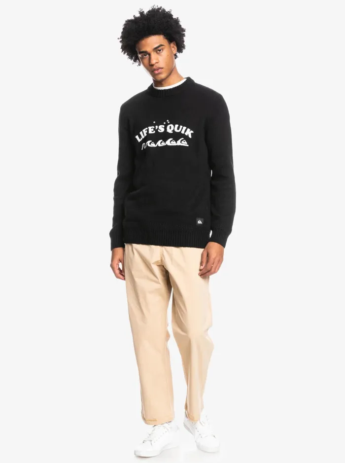 Men Quiksilver Sweatshirts and Hoodies Life039s Quik Crewneck Sweater Black Men Quiksilver Sweatshirts and Hoodies Life039s Quik Crewneck Sweater Black