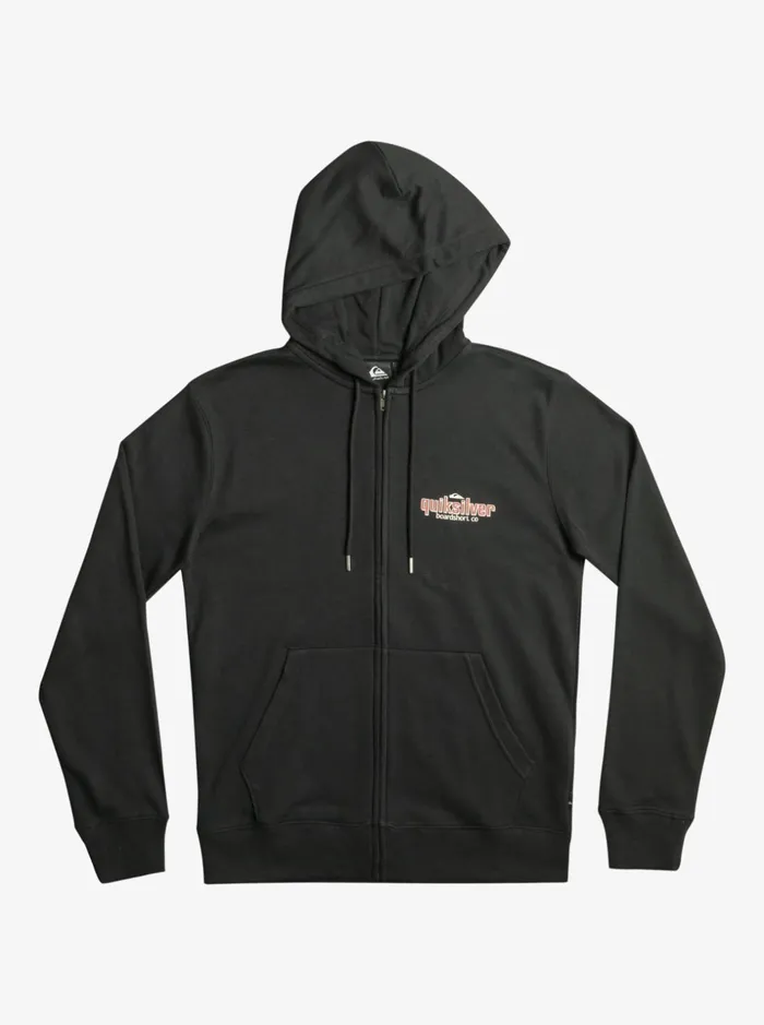 Men Quiksilver Sweatshirts and Hoodies Quik Words ZipUp Hoodie Black