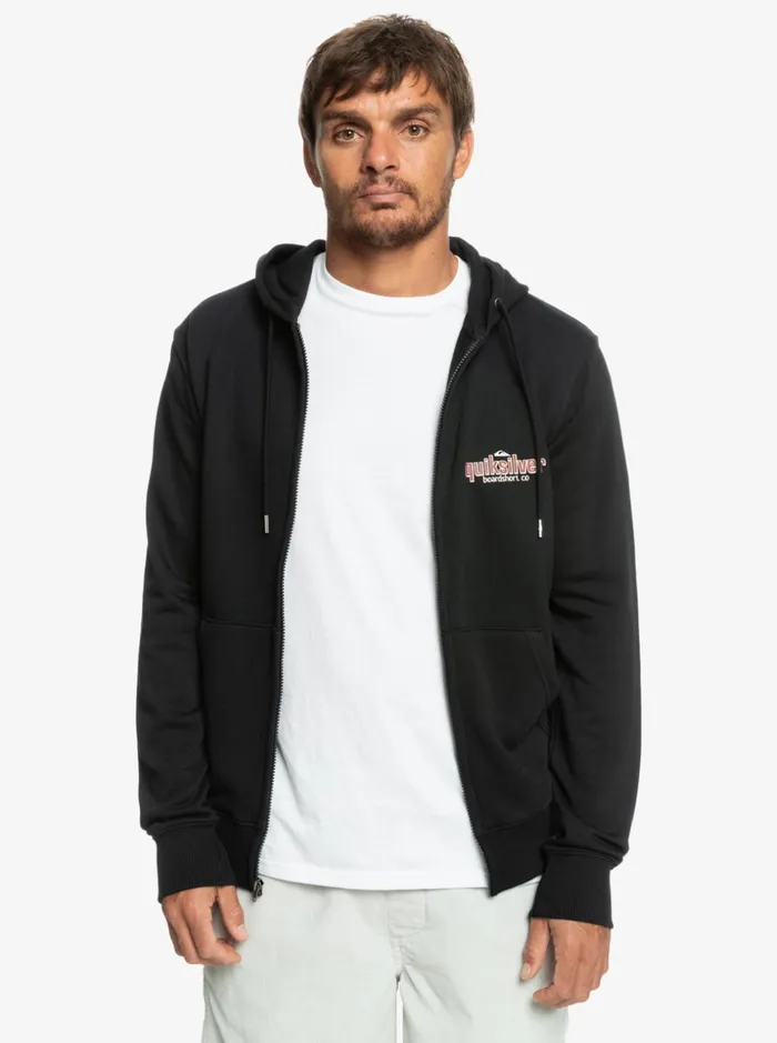 Men Quiksilver Sweatshirts and Hoodies Quik Words ZipUp Hoodie Black Men Quiksilver Sweatshirts and Hoodies Quik Words ZipUp Hoodie Black