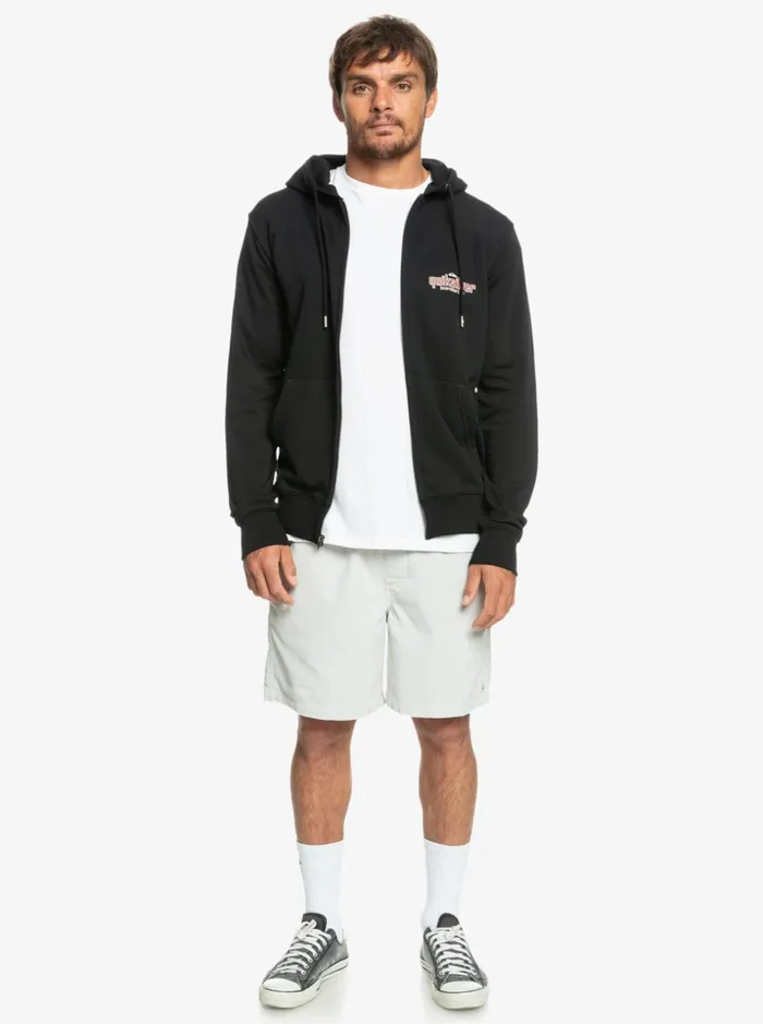 Men Quiksilver Sweatshirts and Hoodies Quik Words ZipUp Hoodie Black Men Quiksilver Sweatshirts and Hoodies Quik Words ZipUp Hoodie Black