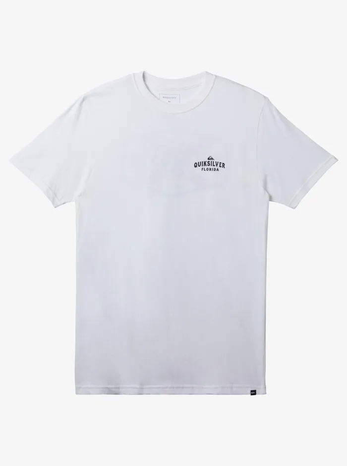 Men Quiksilver Tees Florida Coast To Coast TShirt White