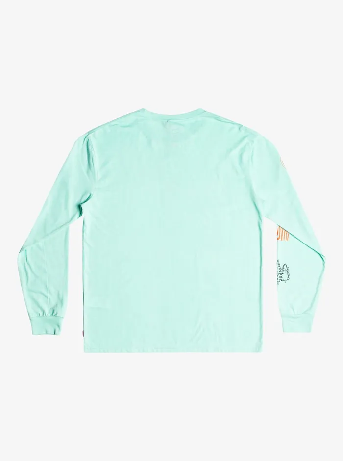 Men Quiksilver Tees Fragment Of Nature Long Sleeve TShirt Beach Glass Men Quiksilver Tees Fragment Of Nature Long Sleeve TShirt Beach Glass