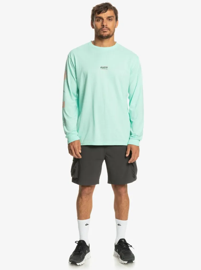 Men Quiksilver Tees Fragment Of Nature Long Sleeve TShirt Beach Glass Men Quiksilver Tees Fragment Of Nature Long Sleeve TShirt Beach Glass