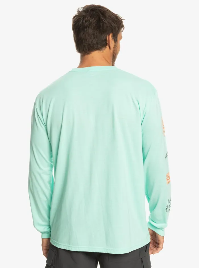 Men Quiksilver Tees Fragment Of Nature Long Sleeve TShirt Beach Glass Men Quiksilver Tees Fragment Of Nature Long Sleeve TShirt Beach Glass