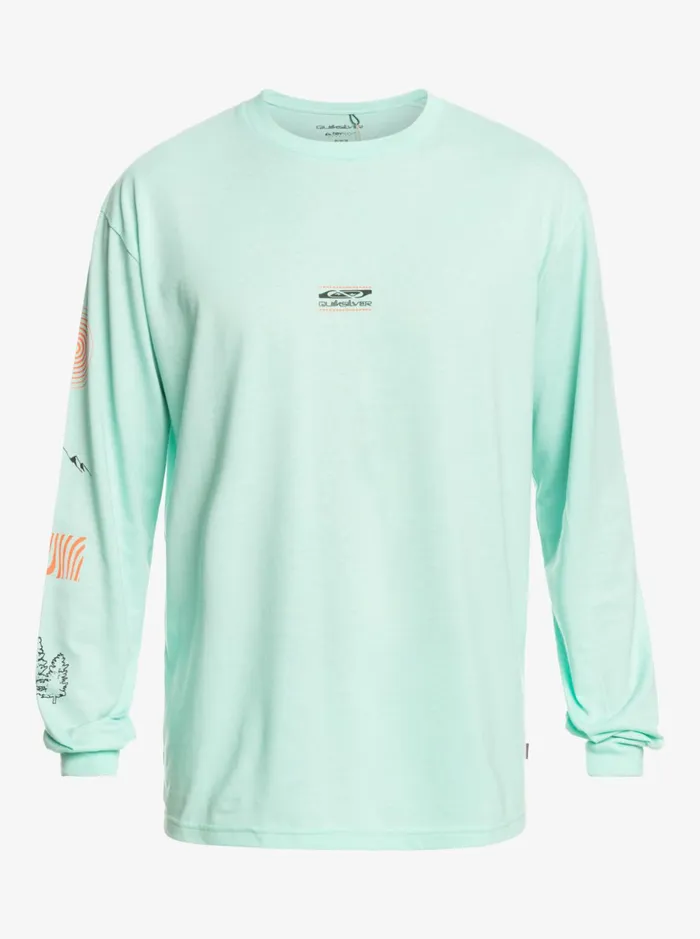 Men Quiksilver Tees Fragment Of Nature Long Sleeve TShirt Beach Glass Men Quiksilver Tees Fragment Of Nature Long Sleeve TShirt Beach Glass
